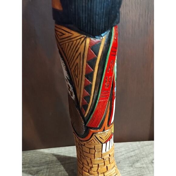 KACHINA WOOD CARVED DOLL 15" Long Hair Hand Carved Signed B. Many goats Native - Picture 6 of 14